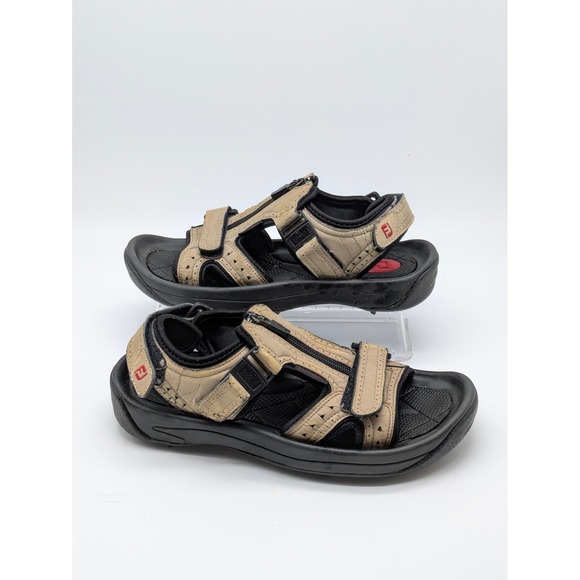 FootJoy Golf Sandals Mens Size 8 Beige Leather Spikeless Comfort Shoes main image 4